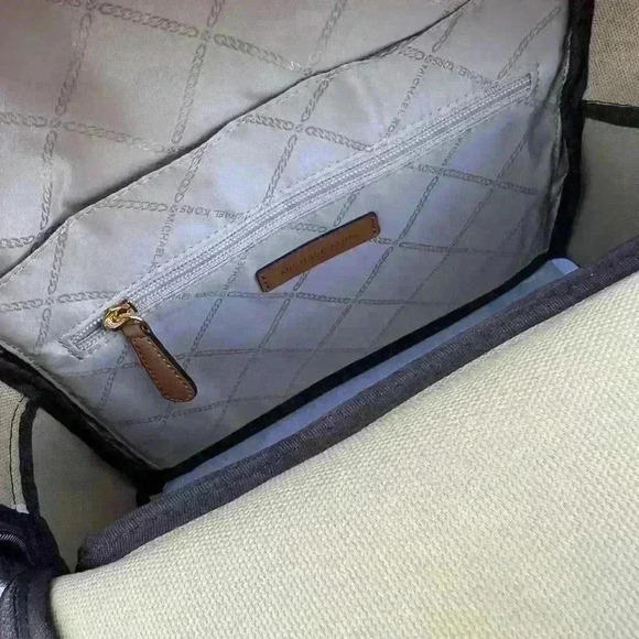 Michael Kors Backpack Medium Stripe Signature Logo Palm Green - Picture 9 of 11